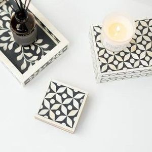 <b>Mosaic</b> Art Bone Inlay Drink Mats Handcrafted Tabletop Decor Accessories for Luxury Living Rooms - Product Image 2