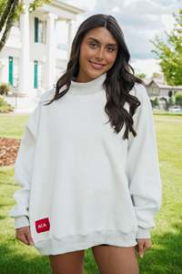 Sudadera Oversize de Cuello Alto para Mujer con Estampado de Letras Patriots, 100% Algodón Tejido, Manga Larga, Ropa de Invierno Bordada - Product Image 4