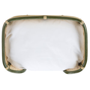 Nordic Rattan Cane <b>Dog</b> <b>Bed</b> Frame Green <b>Wood</b> Trim Rectangular Pet Sofa Lounge <b>Bed</b> With Cushion Factory Wholesale Pet Supplies - Product Image 6