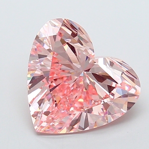 Diamant de laboratoire rose intense fantaisie en forme de cœur de 7,09 carats, certifié IGI, clarté VS1, taille excellente, pierre précieuse synthétique - Product Image 1
