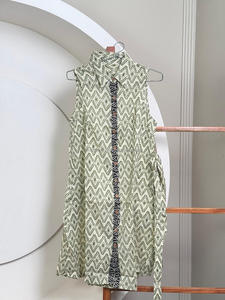 ชุดเดรสเสื้อเชิ้ตแขนกุดสำหรับผู้หญิงชุดเดรสมีกระดุมผูกเอวเข้ารูปทรงเอไลน์สำหรับฤดูร้อนใหม่ล่าสุด2025 - Product Image 2