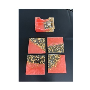 Posavasos de Madera de Acacia y Resina Ecológicos, Juego de Posavasos Naturales Cortados en Troncos, Duraderos, para Decoración del Hogar, Cocina, Hotel, Alfombrillas y Protectores - Product Image 2