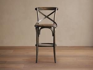 Silla de Bar Premium con Respaldo Cruzado de Madera y Asiento de Ratán Tejido a Mano para Restaurantes, Cafeterías y Espacios de Hostelería - Product Image 2