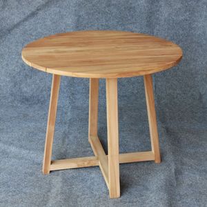 <b>Garden</b> <b>Round</b> Side <b>Table</b> Diameter 60cm Solid Teak Wood Modern Design Well Sanded Finish Outdoor Use Non-Foldable - Product Image 1