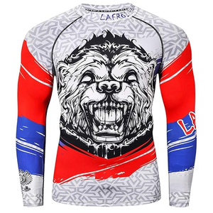 Men <b>Compression</b> <b>Shirt</b> Long Sleeve Rash Guard Graphic Print UV Protection Quick Dry OEM Factory Supply - Product Image 1