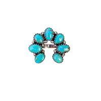 Bague tendance en argent sterling 925 avec pierre précieuse turquoise d'Arizona originale, bagues de créateur, prix d'usine en gros, bijoux