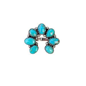 Bague tendance en argent sterling 925 avec pierre précieuse turquoise d'Arizona originale, bagues de créateur, prix d'usine en gros, bijoux - Product Image 2