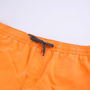 Traje de Baño para Hombre, Color Naranja Sólido, Secado Rápido, 100% Poliéster, Cintura con Cordón Ajustable, Corte Medio, Tejido - Product Image 4