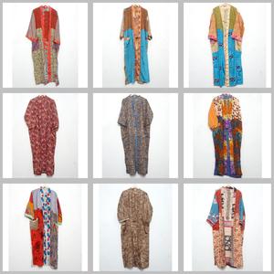 Sari de Seda Vintage para Mujer, Kimono Informal, Sari Hippie, Camisón Bohemio, Ropa de Playa para Mujer, Kimono de Seda Sexy, Regalo para Navidad - Product Image 1