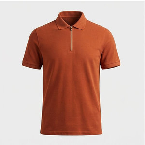 Hot Sales New Design Custom Logo Half <b>Zip</b> <b>up</b> Collar 220g Casual <b>Polo</b> TShirt for Men for Women - Product Image 1