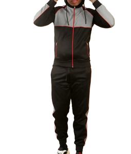 Conjunto de chándal deportivo de compresión de primavera para hombre de talla grande personalizado 100% algodón secado rápido transpirable bloque Color pulóver Sudadera con capucha - Product Image 6