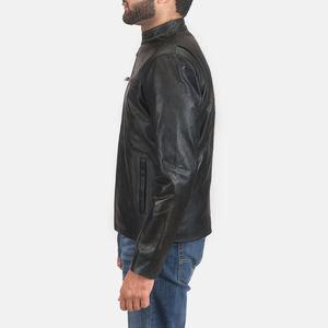 Chaqueta de Cuero para Hombre en Negro con Capucha, Chaqueta de Cuero Personalizada, Chaquetas de Cuero de Oveja Originales con el Mejor Diseño - Product Image 4