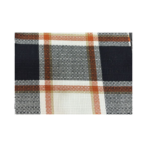 100% Acrylic Blend Cotswool Woven Fabric 300 Gsm <b>Black</b> and White with Orange Trendy Patterns for Chackets - Product Image 1