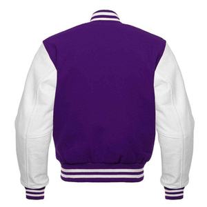 New Arrival Custom Men's Winter Casual Varsity Jacket Canvas <b>Wool</b>/Leather Trim Windproof Breathable Eco-Friendly Embroidered - Product Image 2