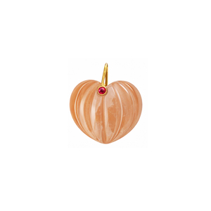 Colgante de piedra preciosa tallada en forma de calabaza y corazón, con tallado artesanal, chapado en oro, amuleto, proveedor mayorista de joyería tallada - Product Image 3