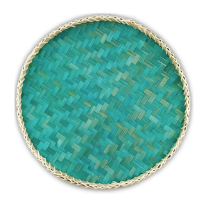 Plateau rond en bambou à des fins décoratives, prix le plus bas, plateaux en fibres naturelles, vente en gros, décoration intérieure - Product Image 1