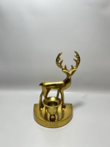 Support de bougie de Noël en aluminium doré superposé, vente en gros, support de bougie conique, centre de table décoratif pour les fêtes - Product Image 6