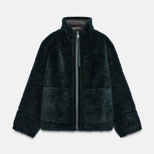 Chaqueta de Forro Polar Sherpa con Cremallera y 2 Bolsillos Delanteros, Abrigo Casual Cálido de Invierno para Hombre y Mujer, Venta al por Mayor, Pedido a Granel - Product Image 4