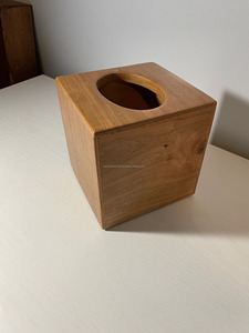 Caja de Madera Moderna para Pañuelos, Caja de Madera Maciza de Color Natural Personalizada, Caja de Madera Artesanal para Pañuelos - Product Image 2