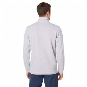 Sudadera de Punto con Cierre de Cremallera de un Cuarto para Hombre SPINE CRAFT, Color Gris Claro, Cuello Alto, Manga Larga, Corte Regular, Color Sólido, Estilo Casual para Otoño - Product Image 2
