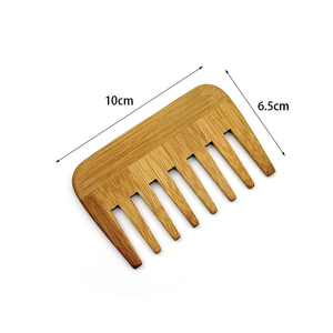 Ensemble de peignes promotionnels en bois naturel ovale avec pochette, portable, à dents larges, pour le soin et le massage des cheveux, en bambou, pour usage domestique - Product Image 2
