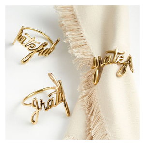 แหวนรองผ้าเช็ดปากโลหะลายฉลุใบไม้เคลือบทองหรูหรา มีสินค้าพร้อมส่งสำหรับตกแต่งโต๊ะงานปาร์ตี้และงานแต่งงาน - Product Image 4