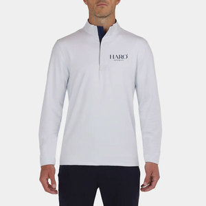Polo de Golf para Hombre con Cierre de Cremallera, Tejido Básico de Mezcla de Algodón, Manga Corta, Ropa Deportiva para Entrenamiento Diario - Product Image 1