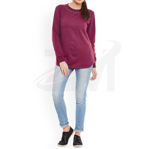 เสื้อสเวตเชิ้ตแขนยาวลำลองสำหรับผู้หญิงขายดี / เสื้อสเวตเชิ้ตผู้หญิงทันสมัยสวมใส่สบายจากโรงงานโดยตรง - Product Image 2