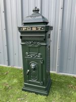 Boîte aux lettres vintage autoportante en métal, boîte aux lettres extérieure sur pilier, verrouillable, décorative pour jardin, maison et villa