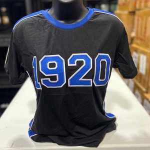 Camiseta Premium Negra Zeta Phi Beta 1920 con Bordado Azul de Letras Griegas para Mujer, Tela Suave, Corte Casual y Elegante - Product Image 3