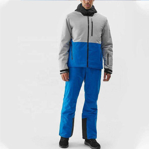 Ensemble de combinaison de snowboard 2 pièces personnalisé pour homme – Veste de ski à capuche imperméable, coupe-vent et isolée et pantalon de neige avec fermetures éclair laminées - Product Image 1