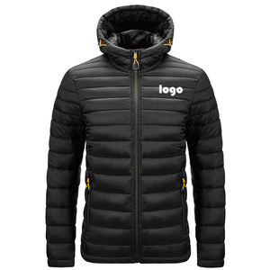 ALLIGNED INDUSTRY Men's Hooded Woolen <b>Coat</b> Beige Quilted Zipper Front Casual Puffer Jacket Regular/<b>Slim</b> Fit Reversible - Product Image 1