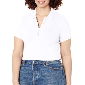 Polo de algodón de la mejor calidad con logotipo bordado personalizado para mujer, ropa deportiva informal de marca, polo de moda urbana para mujer - Product Image 1