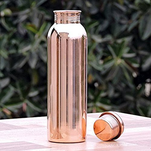 Ribbed <b>Copper</b> Water <b>Bottle</b> Pure <b>Copper</b> <b>Drinking</b> <b>Bottle</b> for Home Office Gym Yoga Travel and Daily Use - Product Image 4