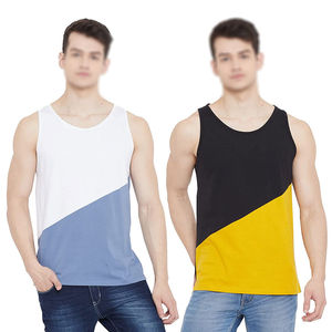 Custom <b>Men</b> Cut and Sew Tank Top Colorblock Sleeveless <b>Sports</b> <b>Vest</b> Plain Gym Workout Shirt Fitness Training Wear Custom Logo - Product Image 6