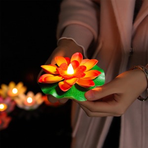 TOOWIN Led Candle <b>Lights</b>, Lotus <b>Lights</b>, Floating Sensor, Diwali Wishing Pool Decoration - Product Image 1