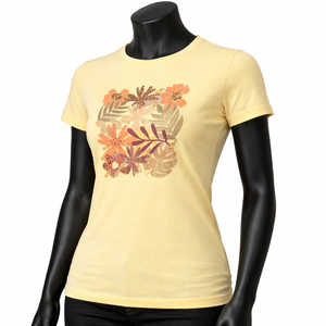 T-shirt à imprimé floral pour femme, en coton, décontracté, à manches courtes, col rond, tee-shirt d'été pour femme, fournisseur en gros, directement de l'usine - Product Image 3