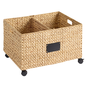 Cesto de Lavandería de Jacinto de Agua Natural con Divisores Extraíbles, Contenedor de 2 Compartimentos con Ruedas, Venta al por Mayor desde Vietnam - Product Image 4