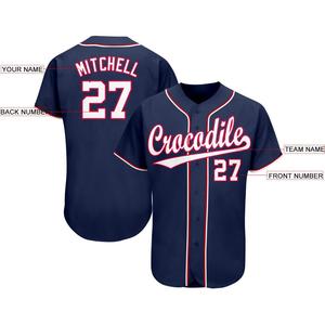 Maillot de baseball personnalisé par sublimation OEM, 100 % polyester, décontracté, avec boutons sur le devant, nom et numéro de l'équipe, style athlétique - Product Image 4