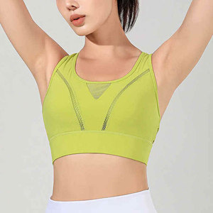 เสื้อชั้นในกีฬา Econex Sports สีเขียว ตะเข็บเรียบ ระบายอากาศได้ดี ผลิตจากผ้าสแปนเด็กซ์/โพลีเอสเตอร์ สายไขว้ด้านหลัง ปิดด้วยซิปด้านหน้า รองรับระดับปานกลาง เหมาะสำหรับโยคะและวิ่ง - Product Image 2