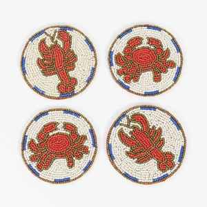 Sous-verre en perles de verre de designer, confectionné avec une fine broderie de perles, idéal pour les coffrets cadeaux et les accessoires de décoration intérieure haut de gamme. - Product Image 3