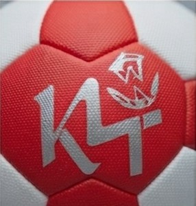 Red And White <b>Football</b> With K4 Logo Screen Printing Design For <b>Training</b> Use - Product Image 5