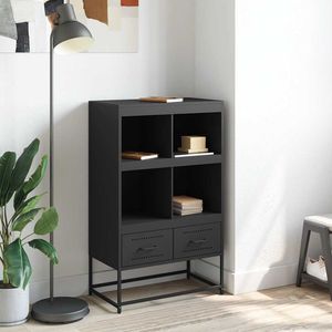 Armoire haute et étroite en acier laminé à froid noir pour les meubles de salon - Product Image 3