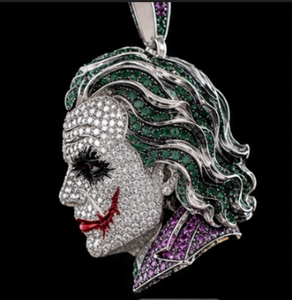Pendentif en diamant artificiel, breloque en moissanite, bijou de visage ton argent, pendentif statement avec pierre verte et violette - Product Image 5