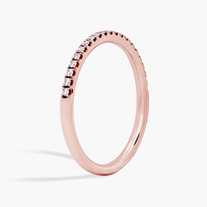 Anillo de Compromiso con Diamantes Cultivados en Laboratorio, Oro Rosa de 14K, Baño de Rodio, Banda Delgada Apilable, Certificado IGI, Aniversario de Bodas de Lujo - Product Image 2