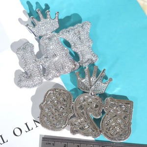 Colgante Hip Hop Personalizado con Número y Letra, con Incrustaciones de Diamantes, Pasa el Test de Diamantes, Plata 925, Colgante de Moissanita para Regalos de Cumpleaños - Product Image 3