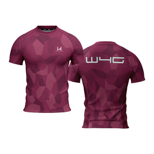 Camiseta Deportiva de Compresión para Hombre, Cuello Redondo, Manga Corta, Estampado Geométrico, Secado Rápido, 100% Poliéster, para Todas las Temporadas, Yoga - Product Image 3