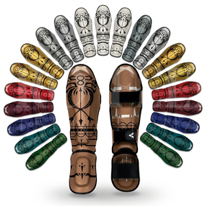 Protège-tibias professionnels Muay Thai, protection intégrale des jambes pour Kickboxing, Taekwondo, Boxe, MMA, Arts Martiaux - Product Image 1