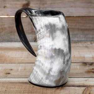 Mug en corne de buffle naturelle artisanal, style Viking, poli, rustique, pour bière et café, cadeau - Product Image 3
