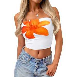 New Women's Short Bandeau <b>Crop</b> Tank <b>Top</b> Lightweight Quick Dry Breathable Strapless Padded - Product Image 5